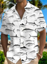 Royaura® Hawaiian Fish Print Men's Lapel Short Sleeve Button-Down Shirt Big & Tall