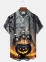 Royaura® Halloween Skeleton Print Casual Stylish Hawaiian Shirt Summer Shirts Pocket Short Sleeve Shirt Big Tall