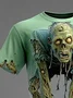 Royaura® Halloween Optical Illusion Zombie Print Men's Round Neck Short Sleeve T-Shirt Big & Tall