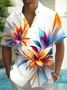 Royaura® Hawaiian Art Floral Print Men's Button Pocket Short Sleeve Shirt Big & Tall