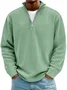Royaura® Basic Corduroy Striped Men's Zipper Long Sleeve Stand Collar Sweatshirt Big & Tall