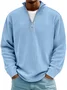 Royaura® Basic Corduroy Striped Men's Zipper Long Sleeve Stand Collar Sweatshirt Big & Tall