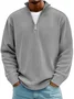 Royaura® Basic Corduroy Striped Men's Zipper Long Sleeve Stand Collar Sweatshirt Big & Tall