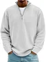 Royaura® Basic Corduroy Striped Men's Zipper Long Sleeve Stand Collar Sweatshirt Big & Tall