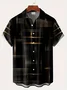 Royaura® Vintage Geometric Art Print Men's Button Pocket Short Sleeve Shirt Big & Tall