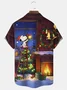 Royaura® Christmas Cartoon Print Casual Stylish Hawaiian Shirt Summer Shirts Pocket Short Sleeve Shirt Big Tall