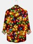 Royaura Christmas Gold Neon Men's Long Sleeve Shirts Stretch Plus Size Drama Costume Button Shirts