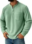 Royaura® Men's Corduroy Crew Neck Button-Down Long Sleeve T-Shirt Big & Tall