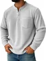 Royaura® Men's Corduroy Crew Neck Button-Down Long Sleeve T-Shirt Big & Tall