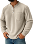 Royaura® Men's Corduroy Crew Neck Button-Down Long Sleeve T-Shirt Big & Tall