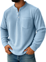 Royaura® Men's Corduroy Crew Neck Button-Down Long Sleeve T-Shirt Big & Tall