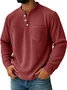 Royaura® Men's Corduroy Crew Neck Button-Down Long Sleeve T-Shirt Big & Tall