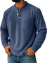 Royaura® Men's Corduroy Crew Neck Button-Down Long Sleeve T-Shirt Big & Tall