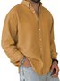 Royaura® Basic Solid Color Cotton Men's Lapel Button Pocket Long Sleeve Shirt Big & Tall