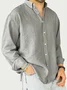 Royaura® Basic Solid Color Cotton Men's Lapel Button Pocket Long Sleeve Shirt Big & Tall