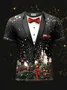 Royaura® Christmas Funny Suit Print Round Neck Short Sleeve T-Shirt Big & Tall