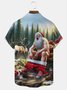 Royaura® Christmas Fun Santa Claus Print Casual Stylish Hawaiian Shirt Summer Shirts Pocket Short Sleeve Shirt Big Tall