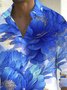 Royaura® Beach Vacation Men's Casual Stylish Flowers Print Men's Button Pocket Long Sleeve Shirt Big Tall