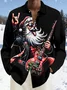 Royaura® Christmas Guitar Santa Print Casual Fashion Men's Button Pocket Long Sleeve Shirt Big Tall