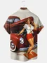 Royaura® Vintage Car Girl Print Men's Casual Stylish Button Pocket Short Sleeve Shirt Big Tall
