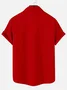Royaura® Christmas Limited Edition Cartoon Print Men's Button Pocket Short Sleeve Shirt Big & Tall