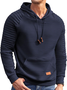 Royaura® Basic Solid Color Print Men's Zipper Long Sleeve Hoodies Big & Tall