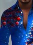 Royaura® Christmas Tree Print Men's Button Pocket Long Sleeve Shirt Big & Tall