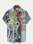 Royaura® Men's Vintage Marty Peters Music Print Button Pocket Short Sleeve Shirt Big & Tall