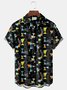 Royaura® Vintage Medieval Atomic Geometry Print Men's Casual Stylish Button Pocket Short Sleeve Shirt Big Tall