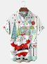 Royaura® Christmas Medieval Atomic Christmas Cartoon Print Casual Stylish Hawaiian Shirt Summer Shirts Pocket Short Sleeve Shirt Big Tall