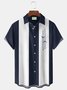 Royaura® Vintage Bowling Medieval Atomic Geometry Print Men's Casual Stylish Button Pocket Short Sleeve Shirt Big Tall