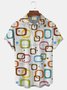 Royaura® Men's Retro Geometric Print Button Pocket Short Sleeve Shirt Big & Tall