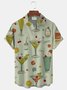Royaura® Men's Vintage Cocktail Print Button Pocket Short Sleeve Shirt Big & Tall