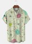 Royaura® Men's Retro Atomic Geometric Stripe Print Button Pocket Short Sleeve Shirt Big & Tall