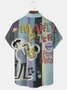 Royaura® Men's Vintage Marty Peters Music Print Button Pocket Short Sleeve Shirt Big & Tall
