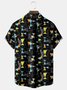 Royaura® Vintage Medieval Atomic Geometry Print Men's Casual Stylish Button Pocket Short Sleeve Shirt Big Tall