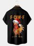 Royaura® Christmas Screaming Chicken Cartoon Print Casual Stylish Hawaiian Shirt Summer Shirts Pocket Short Sleeve Shirt Big Tall