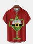 Royaura® Christmas Fun Cartoon Print Men's Button Pocket Short Sleeve Shirt Big & Tall