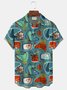 Royaura® Men's Retro Medieval Geometric Print Button Pocket Short Sleeve Shirt Big & Tall