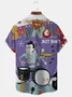 Royaura® Christmas Geometric Jazz Print Button Pocket Short Sleeve Shirt Big & Tall
