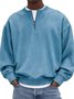 Royaura® Basic Men's Casual Fashion Stand Collar Half Zip Striped Sweatshirt