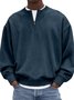 Royaura® Basic Men's Casual Fashion Stand Collar Half Zip Striped Sweatshirt