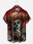Royaura® Men's Retro Skull Print Button Pocket Short Sleeve Shirt Big & Tall