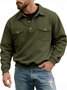 Royaura® Basic Men's Casual Fashion Double Pocket Tough Workwear Motorcycle Button Sweatshirt