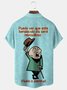 Royaura® Funny Animated Slogan Print Men's Button Pocket Short Sleeve Shirt Big & Tall