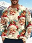 Royaura® Men's Christmas Santa Claus Print Crew Neck Sweatshirt Big & Tall
