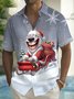 Royaura® Christmas Funny Cartoon Print Men's Button Pocket Short Sleeve Shirt Big & Tall