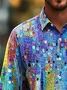 Royaura® Vintage Gradient Art Print Men's Button Pocket Long Sleeve Shirt Big & Tall