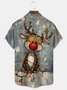 Royaura® Christmas Elk Print Casual Stylish Hawaiian Shirt Summer Shirts Pocket Short Sleeve Shirt Big Tall