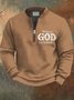 Royaura® Christmas Cross Letter Faith Men's Zipper Long-Sleeve Sweatshirt Big & Tall